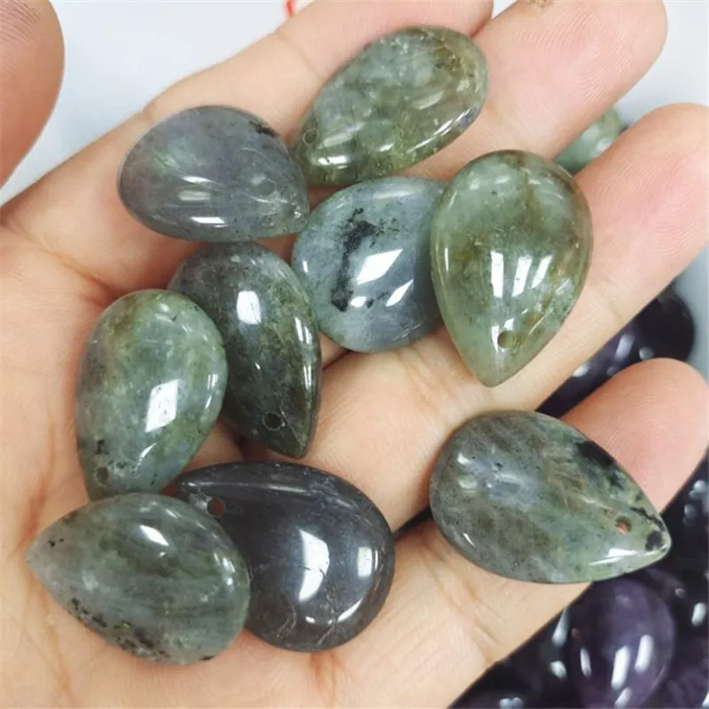 5PCS Natural Kambaba Stone Pendants Labradonite Lapis lazuli Teardrop 18X25MM Women DIY Jewelry Making Accessories Free Shipping