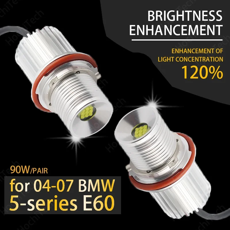 90W High Power LED angel eye bulbs ring Marker light for 04-07 BMW 5-series E60 525i 525xi 530i 530xi 545i 550i Super Bright