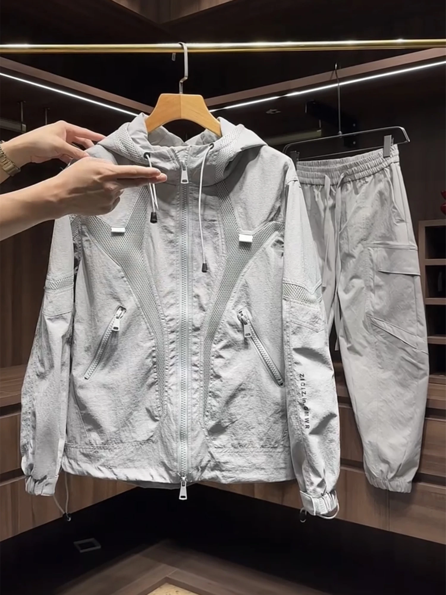 

Trendy Patchwork Casual Jaet Men's Spor Windbreaker Faion Outerwear Top Layered Design Autumn New Arrival ZPK Brand