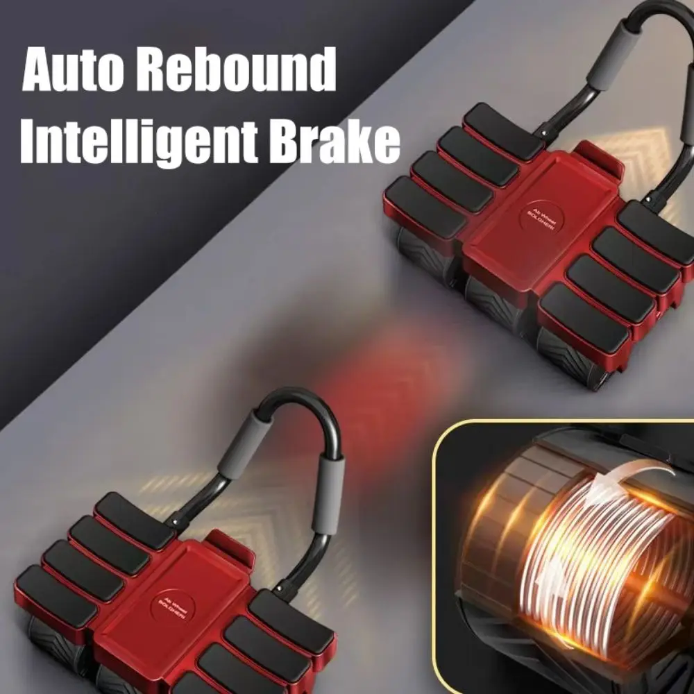 Rodillo de entrenamiento Abdominal de cuatro ruedas, máquina de ejercicio Abdominal antideslizante de rebote automático con almohadilla para arrodillarse eficaz