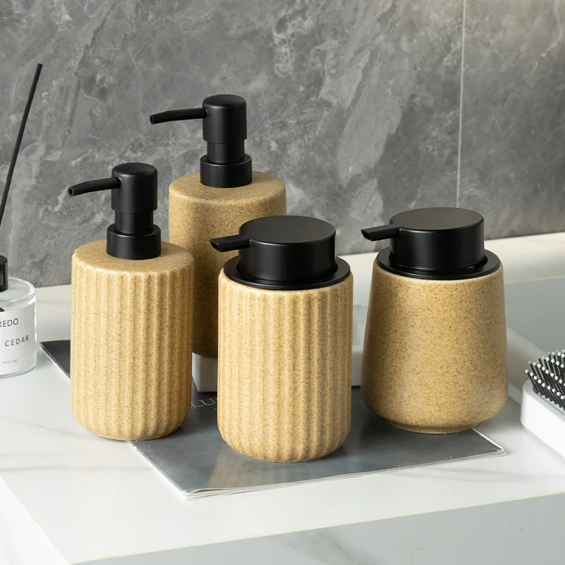 

Retro Ceramic Lotion Body Wash Pressure Bottle Bath Products and Shampoos Are Bottled Separately Home Bathroom Decoration