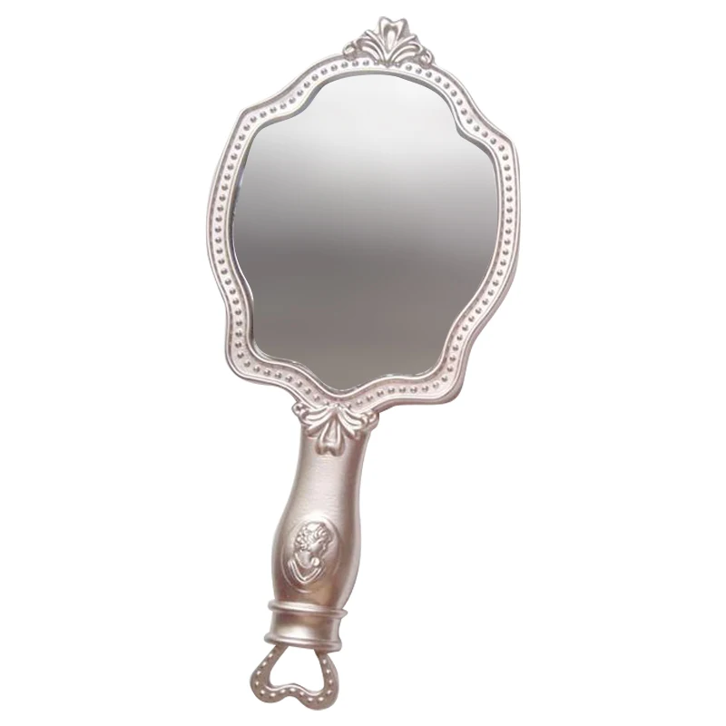 Girls Cosmetic Vintage Vanity Mirror Princess Mini Make-up Hand Held Makeup Unique Gift for Girl