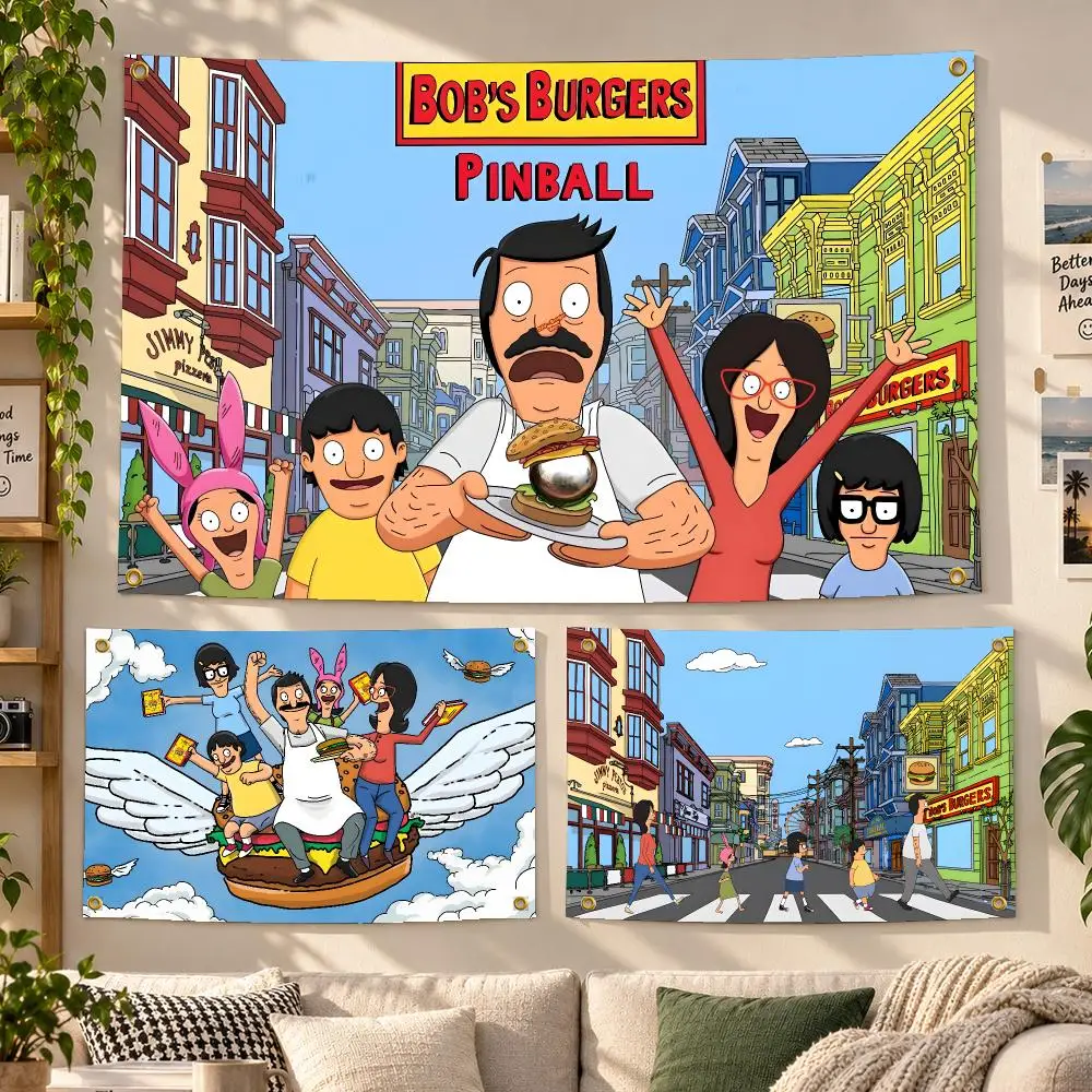 Cartoon Bob's Burgers Comedy Flags Personalized Banner Flag Room Dorm Camping Picnic Garage Bar Outdoor Wall Decor