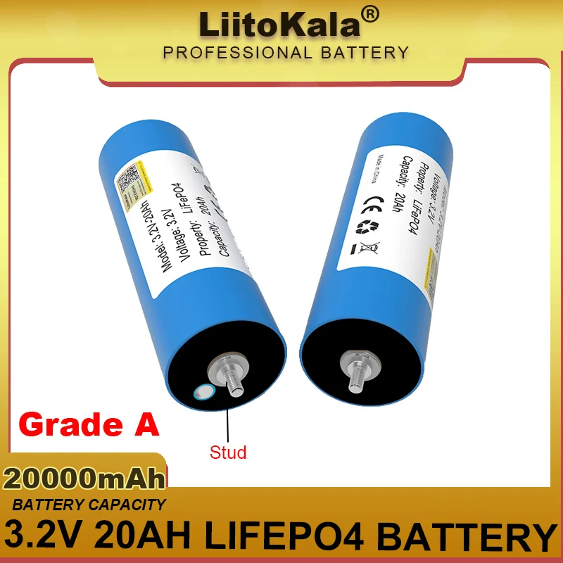 LiitoKala 3.2V 20Ah Battery LiFePO4 phosphate Cell for 4S 12V 24V Motorcycle Car motor batteries Modification Inverter Grade A