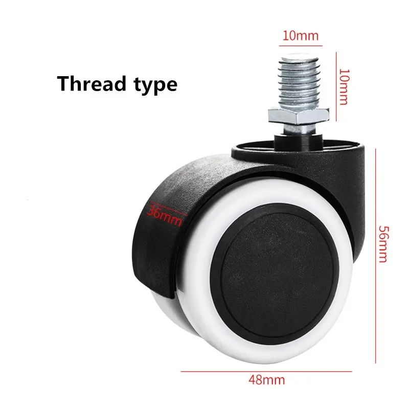 5pcs Silent Swivel Wheels for Home Furniture, Desk and Office Chair, Moving Pulleys