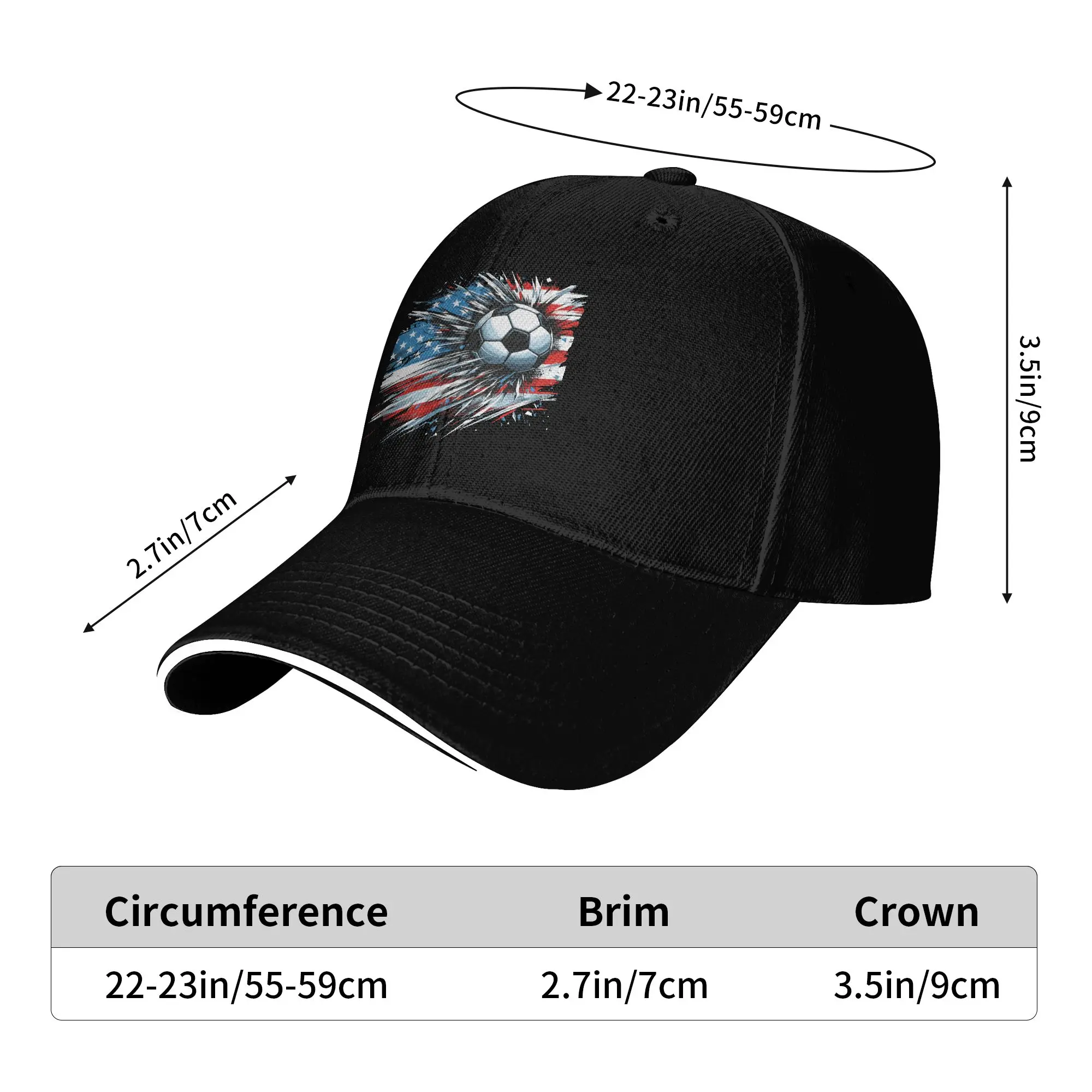 Spring Casual Baseball Cap Soccer Ball 4th of July Boys American Flag Patriotic Tennis Skate Trucker Hat Vintage Baseball Caps