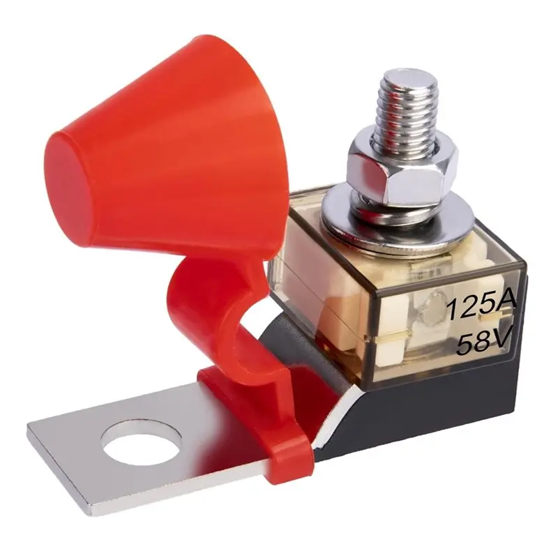 

ABVJ-Терминальный блок предохранителей 125А 58В DC для аккумуляторных батарей, однополюсный морской предохранитель для аккумуляторов с водонепроницаемой крышкой IP66