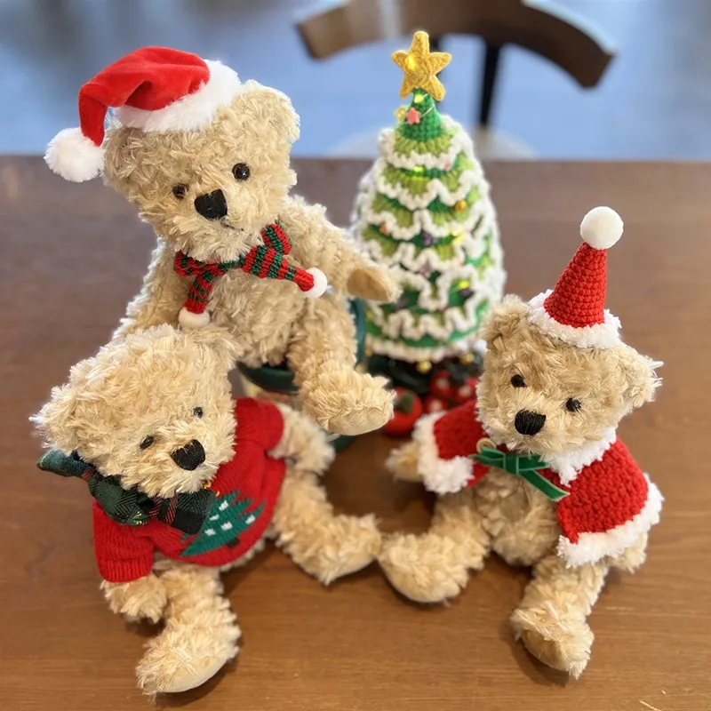 Cute bear plush toy doll with change clothes teddy bear doll stuffed animals for girls Christmas gifts Window home decoration