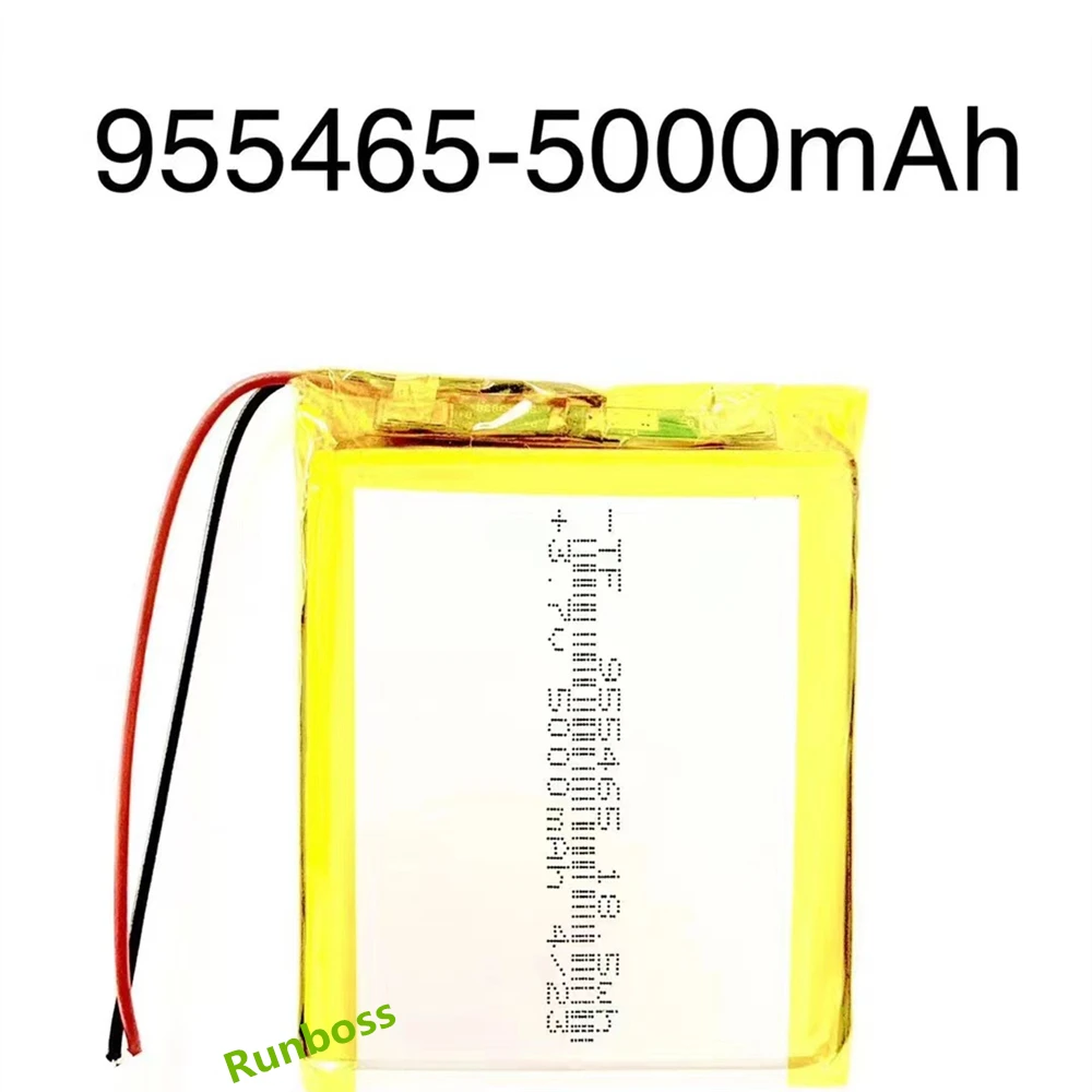 New 955465 3.7V 5000mAh Rechargeable Li-Polymer Lion Battery For GPS PSP DVD PAD E-book Tablet PC Power Bank Video Game Device