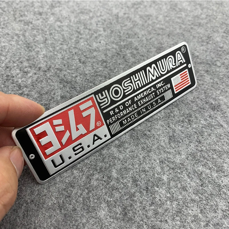 10PCS A Lot Motorcycle Accessories Aluminum Alloy Sticker Decals Heat Resistant Waterproof Stickers For YOSHIMURA Exhaust Pipe