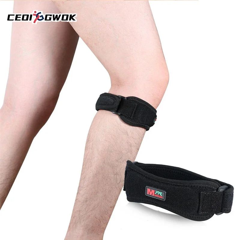 CEOI GWOK Adjustable Patella Support Knee Silicone Brace Bandage Tendon Strap Belt Gasket for Knee Pain Relief Patella Belt 1 PC