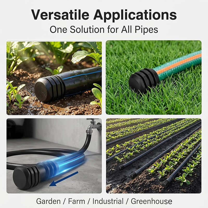 8/10Pcs Plastic Barbed Garden Hose Connectors End Plug 13mm (1/2 Inch) Stop End Irrigation Hose End Connector Garden Hose Part