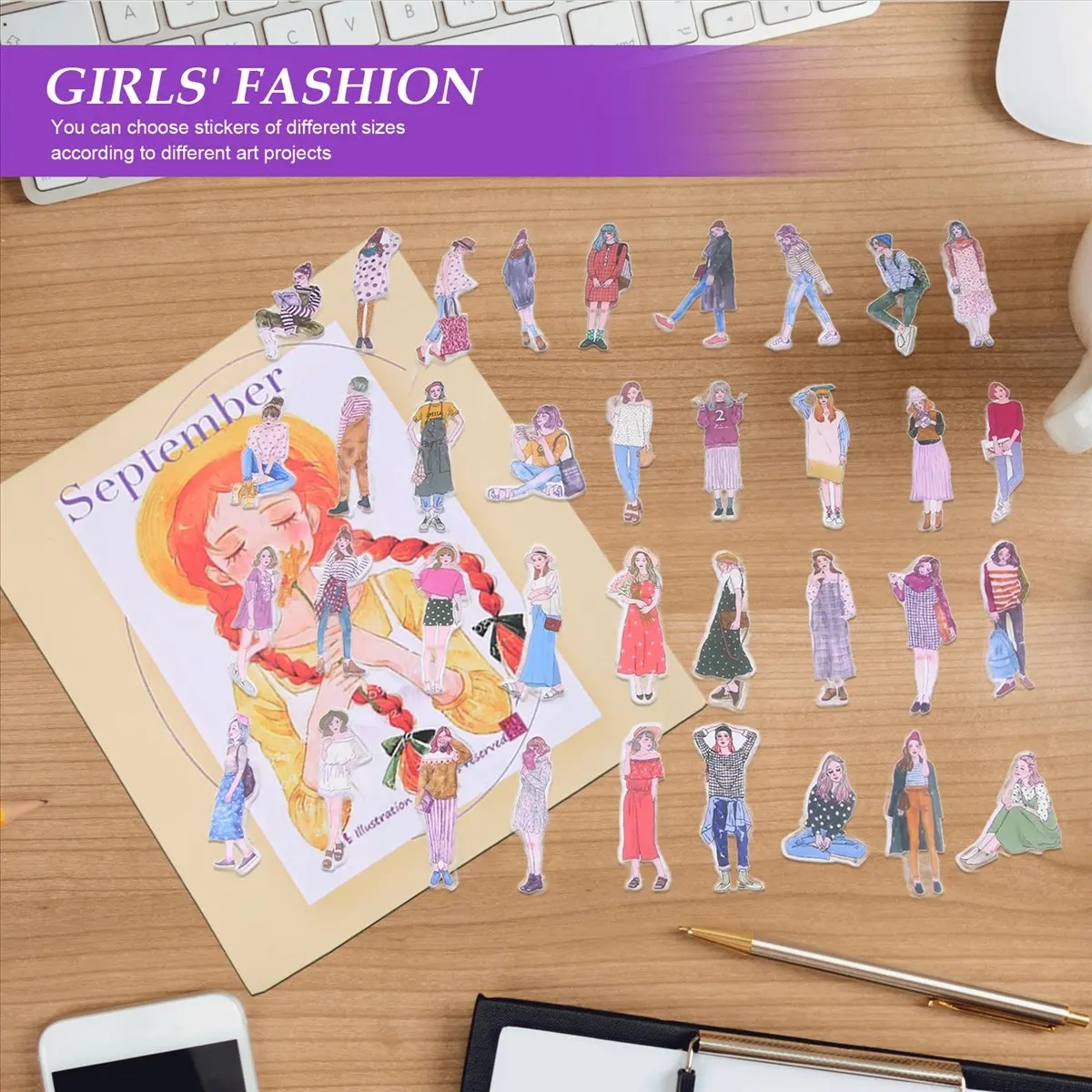 AA83 101 Pcs People Stickers for Journaling Scrapbooking,Urban Scrapbook Sticker for Junk Journal Supplies Kit