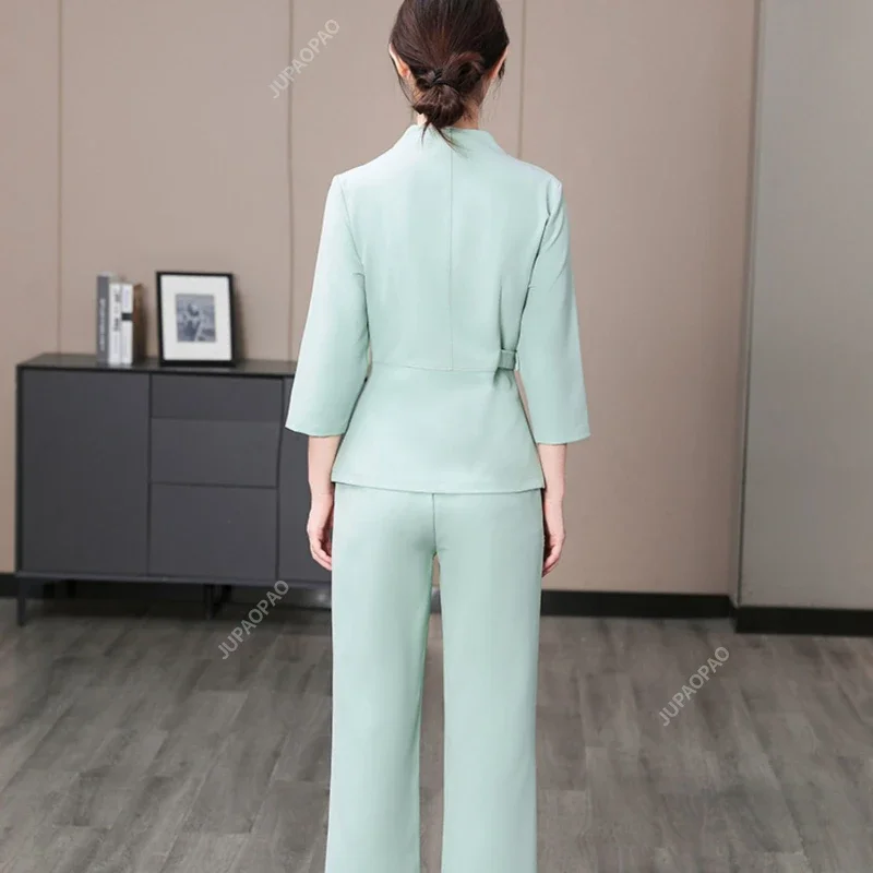 Spring and Autumn Upscale Beauty Salon Spa Female Work Clothing Hotel Reception Work Clothe Spa Uniform Sauna Foot Bath Uniforms