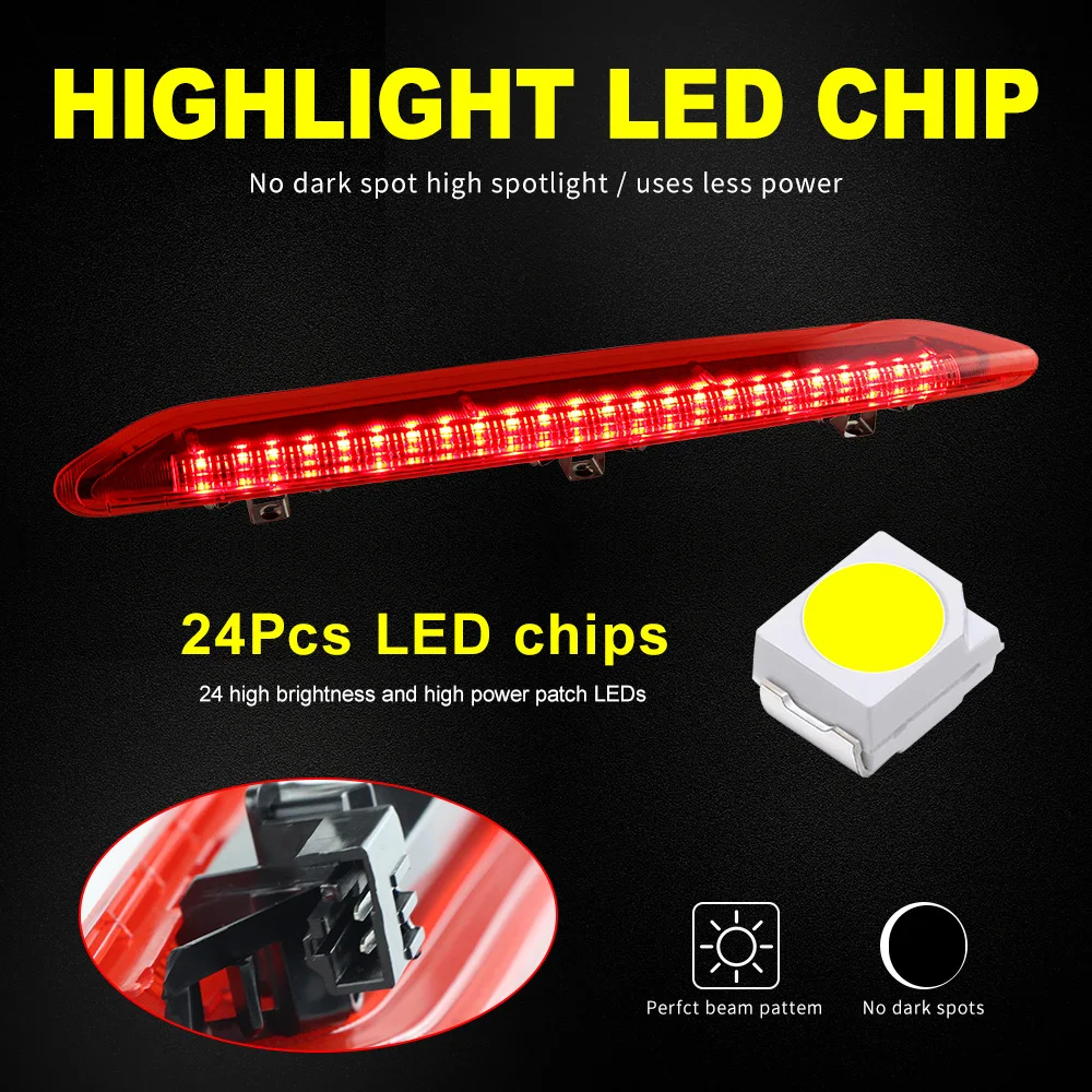 

1PC LED 3rd Brake Light High Level Rear Stop Warning Lamps Taillight Assembly for VW Polo IV MK4 9N 9N3 2002-2010 OEM# 6Q6945097