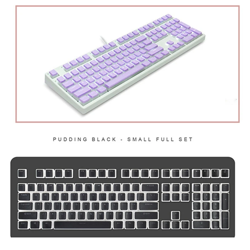Pudding Keyboard Hat Box Mechanical Keyboard Double Skin Milk Transparent Keycap Pbt Customized Cream Jelly (Yellow)