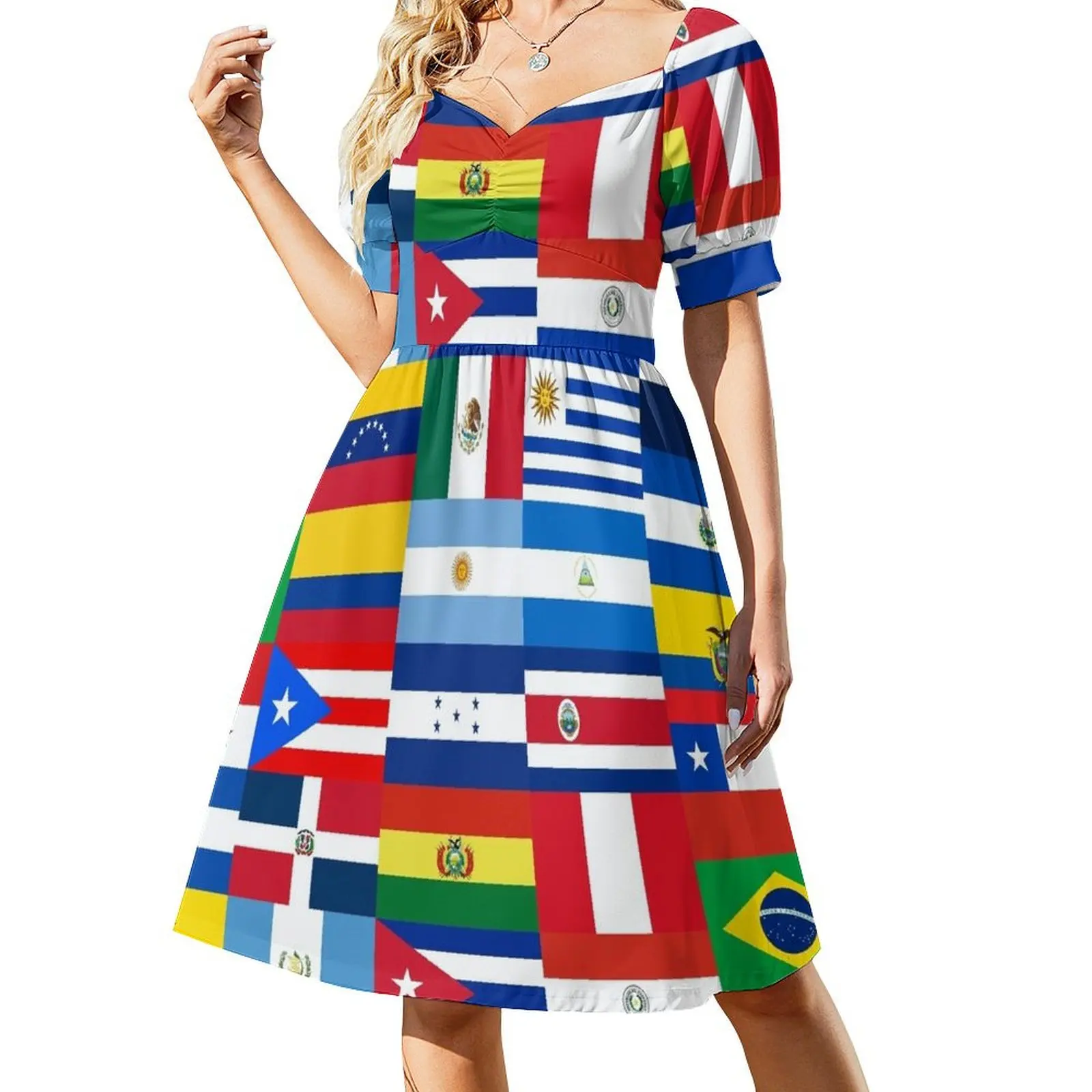 Flags of Latin America Short Sleeved Dress dresses for woman Woman clothes Dresses for wedding party Dress