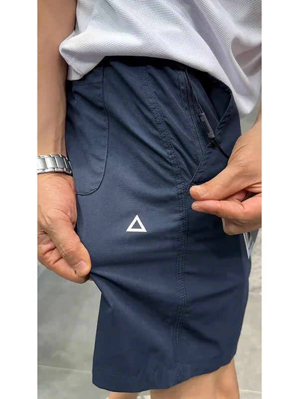 

American Sle Soft ell Men's orts Summer Ice Silk Qui Dry Outdoor Five-Quarter Length Breathable Straight Leg Trousers