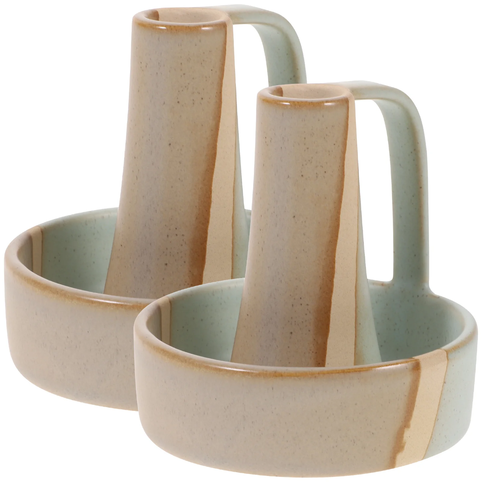 

2Pcs Ceramic Holder Creative Retro Style Decorative Stick Holders for Home Dinner Party Festival Celebration