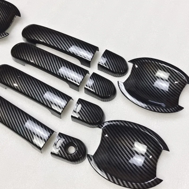 For 2005-2010 Nissan Versa Tiida Latio Carbon Fiber Chrome Car Door Handle Cover Decor Trim Styling Accessories