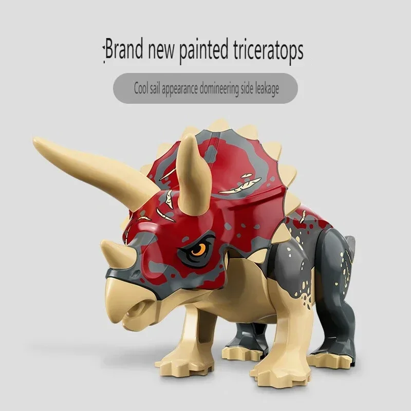 Ensemble de blocs de construction de dinosaures de la série de films pour enfants, briques de modèle MOC, tricératops compatibles, monde d'aventure, jouets cadeaux, 76950