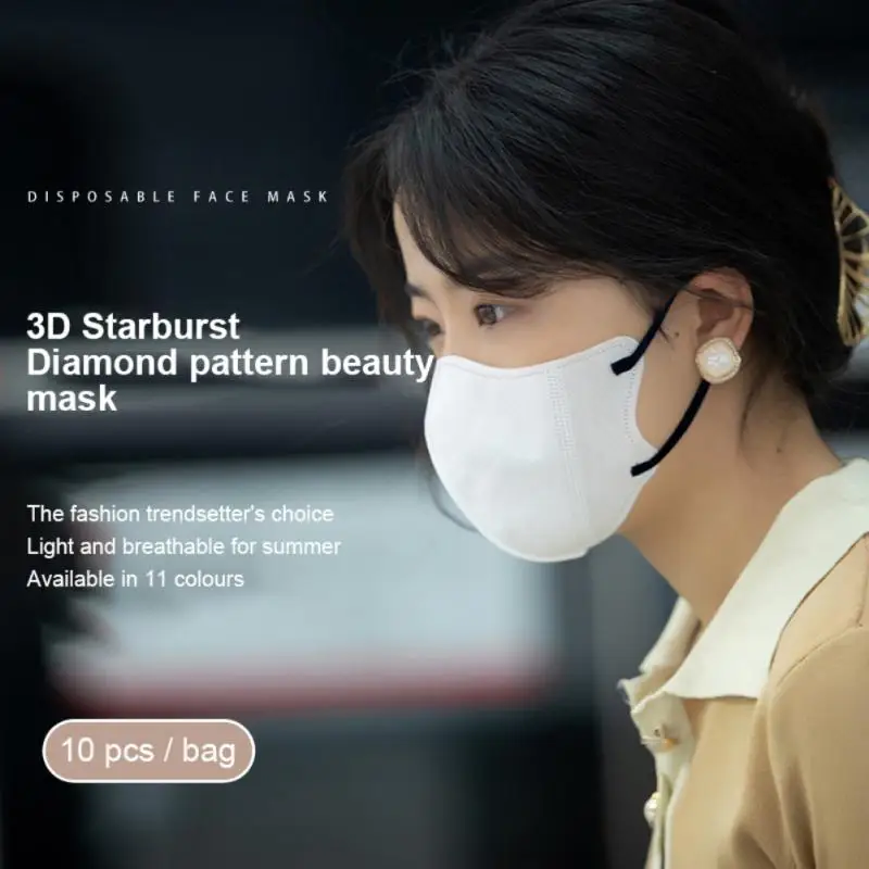 Printed Mask High Quality Breathable Mask Anti-dust Masks 3d Mask Comfortable Wear Disposable Three-dimensional Adjustable