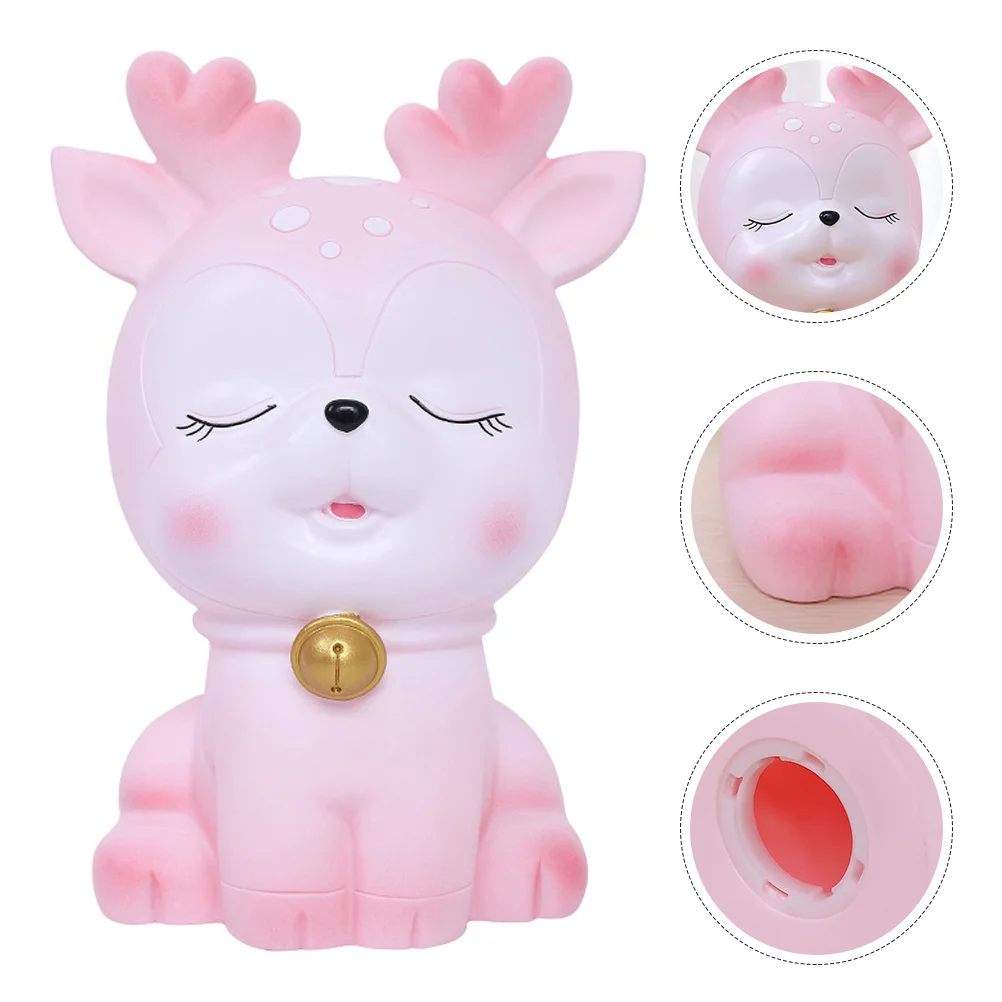 

Cute Deer Piggy Bank Cartoon Style Durable Money Storage Holder Coin Saving Pot Desktop Decorative Saving Jar Piggy Bank