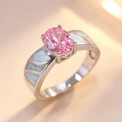 Red Zirconia & Fire Opal Fashion Wedding Rings for Women Trendy Bijoux 2026 Jewelry Anillos Pareja Regalos Para Couples Gift