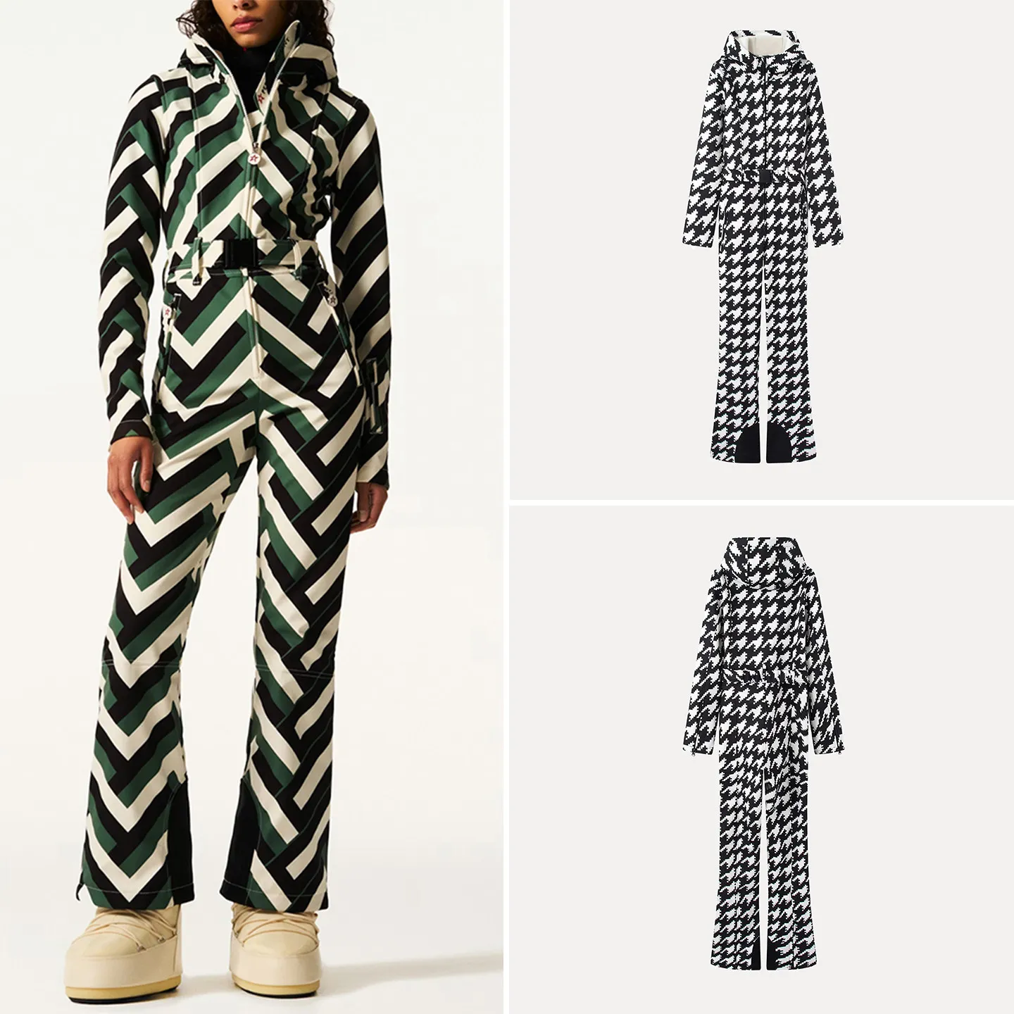 Fashionable Women's One-Piece Ski Suit High Waist Long Pants Straight Cut Original Design Spring 2026 Zadata High Quality Fabric