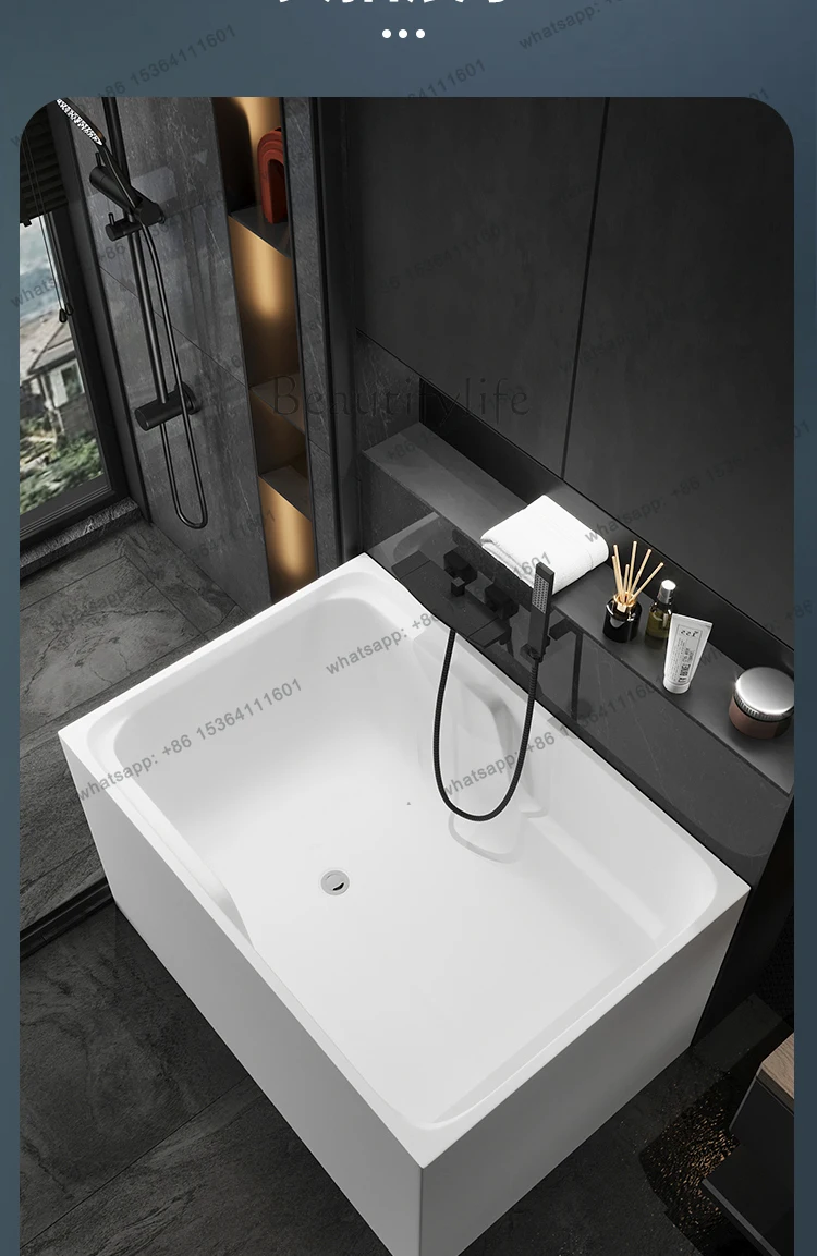 Bathtub Small Apartment Japanese Deep Bubble Household Acrylic Square Mini Independent Adult Sitting New Bathtub