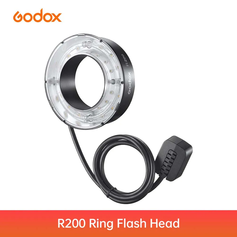 Godox R200 200Ws Shadowless Ring Flash Macro Modeling Lamp Honeycomb Grid for AD200 Pro Canon Nikon Sony Fuji Olympus