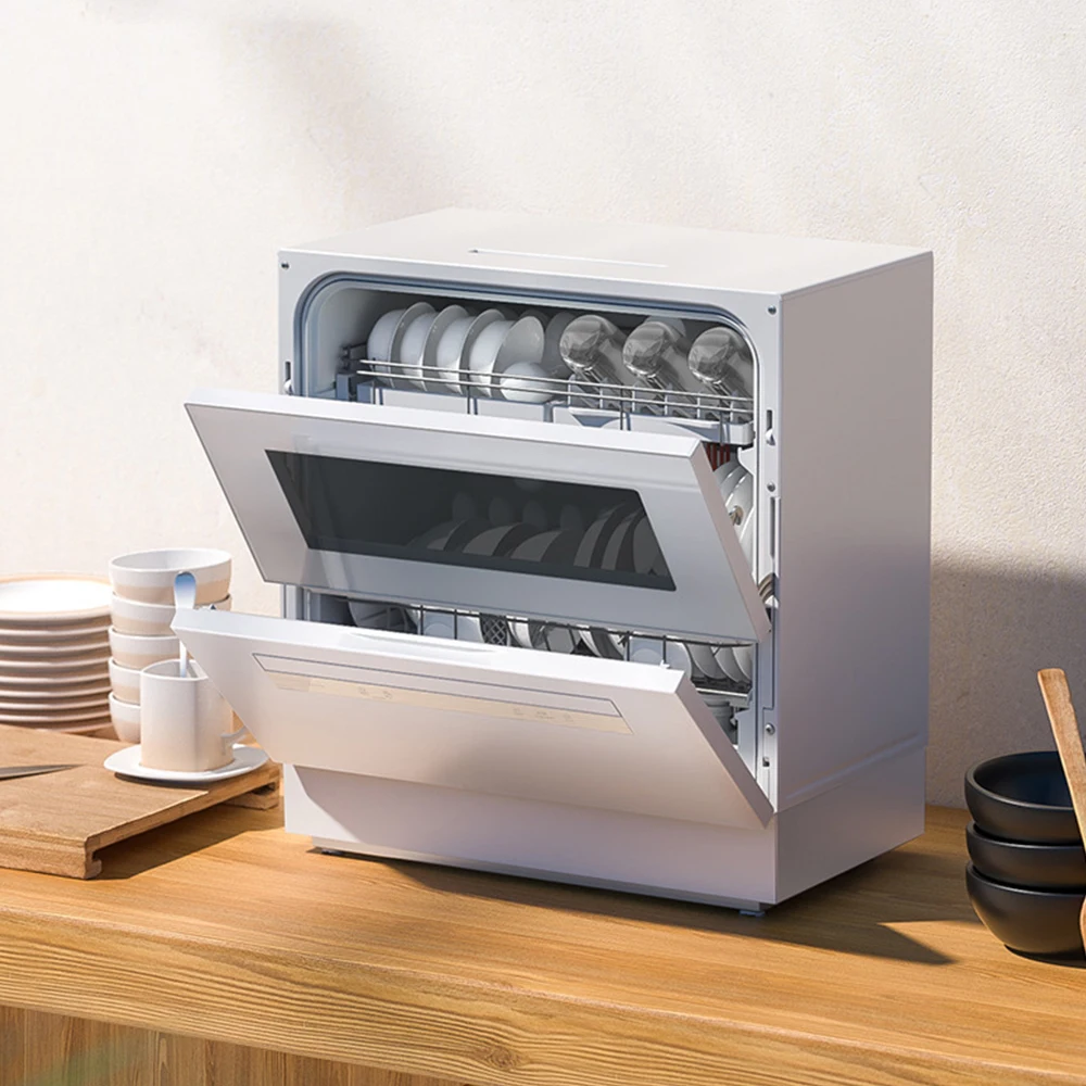 Fully Automatic Intelligent Household Dishwasher Electric Power Source Freestanding 4 Sets Capacity Installation for Kitchen