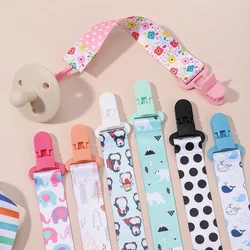 1pcs Fixed Button Baby Cartoon Pacifier Clips Chains Ribbon Soother Chains Anti-drop Buckle Strap for Pacifier Baby Feeding Gift