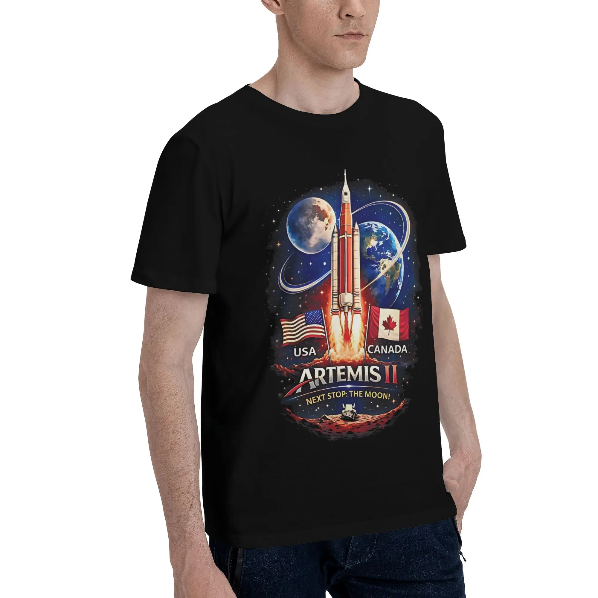 Artemis II Mission To The Moon 2026 Artemis 2  Tee Shirt for Men Women Gift Idea T Shirts  Cotton Clothes