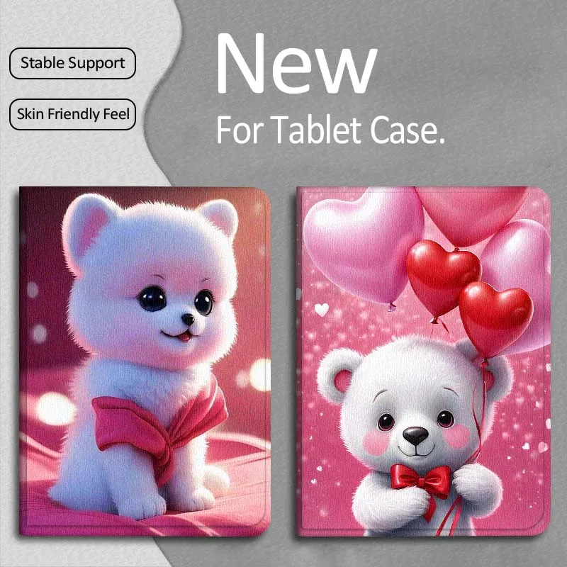 

Cute Art Bear Pink Gift For Apple iPad Pro Air 13 2 7th 6th 2025 M2 M3 M4 M512.9 13 inch Foldable Tablet Case