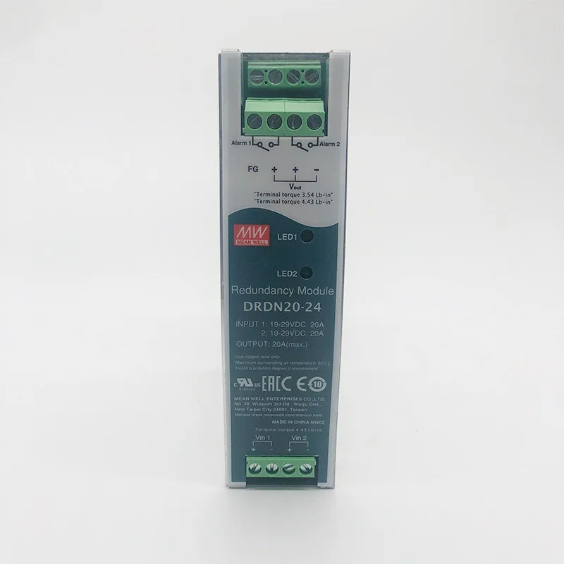 DRDN20 Mean Well DRDN20-12 DRDN20-24 DRDN20-48 20A DIN Rail Type Redundancy Control Module Switching Power Supply