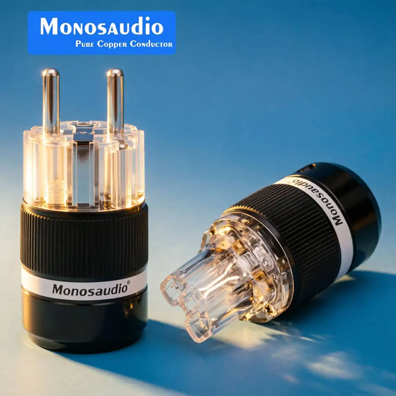 99.998% OFC Nylon Fiberglass Shell Schuko Male Plug IEC320 C13 Female Connector Audiophile Power Cord DIY Parts Rhodium Palladiu