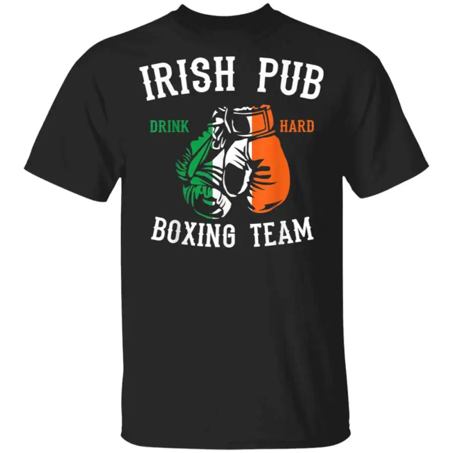 

Irish Pub Boxing Team. Funny Irish Flag Boxing Glove T Shirt. 100% Cotton Short Sleeve O-Neck Casual T-shirt Loose Top New S-3XL