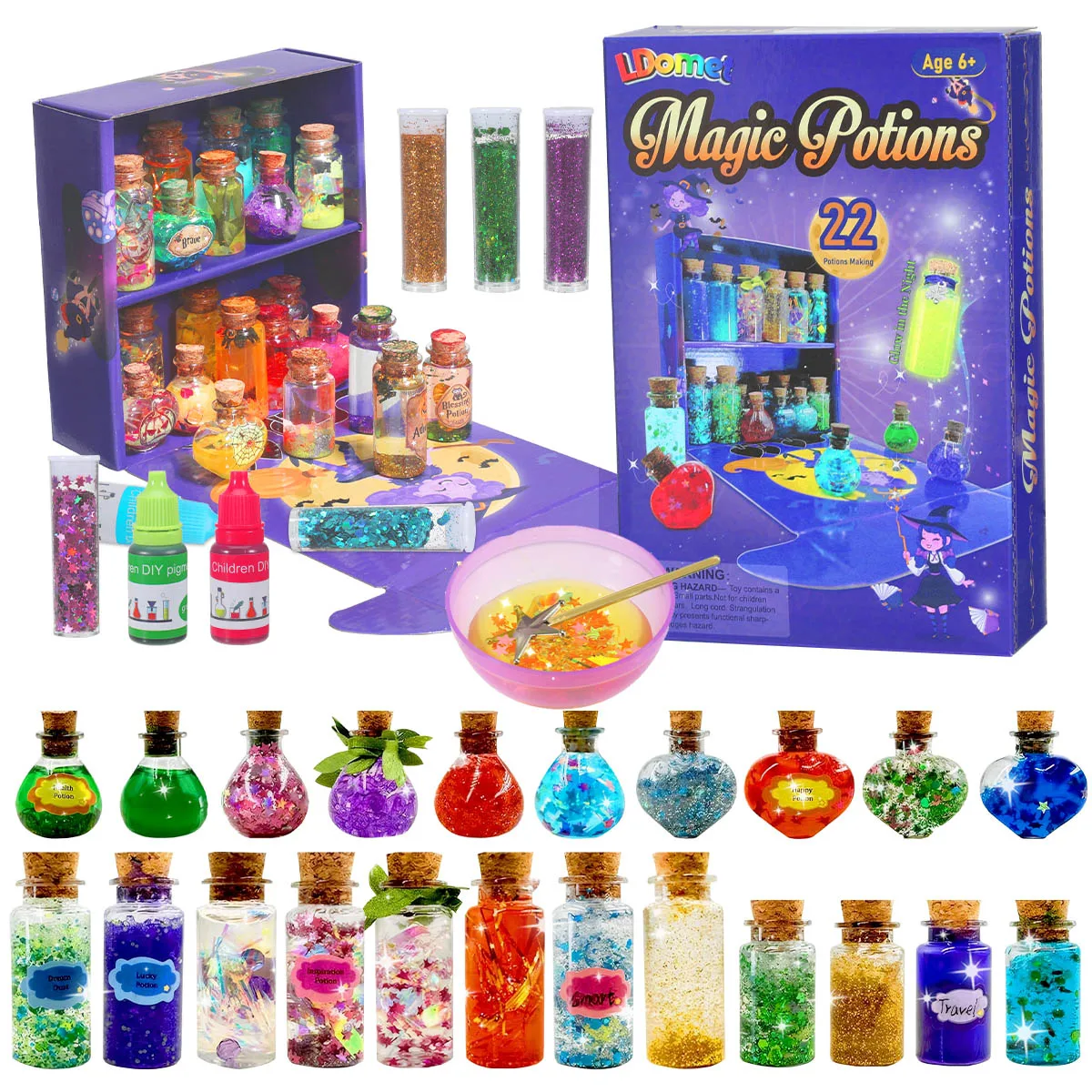 24pcs Fairy Magic Potions Kit for Kids Christmas DIY Magical Potions DIY Handmade Toys for Halloween Decorations Toy