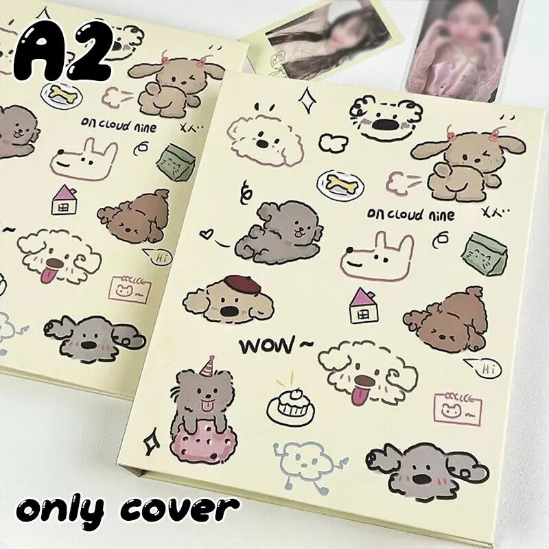 Carpeta A5 Kpop Idol, soporte para sesión fotográfica, almacenamiento de tarjetas de perro y gato de dibujos animados, álbum de fotos, carpeta de tarjetas, colección de álbum de libros, nuevo