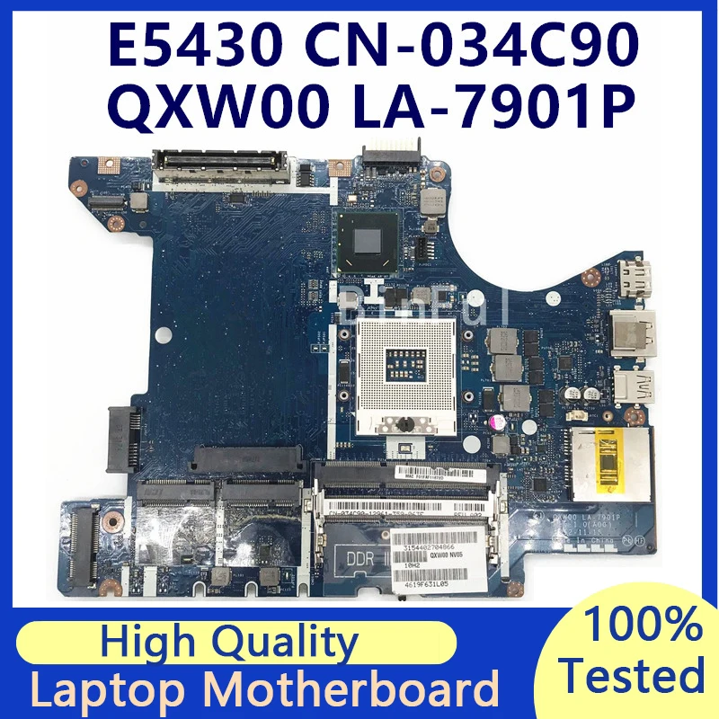 

CN-034C90 034C90 34C90 Mainboard For DELL Latitude E5430 QXW00 LA-7901P Laptop Motherboard 100% Fully Tested Working Well