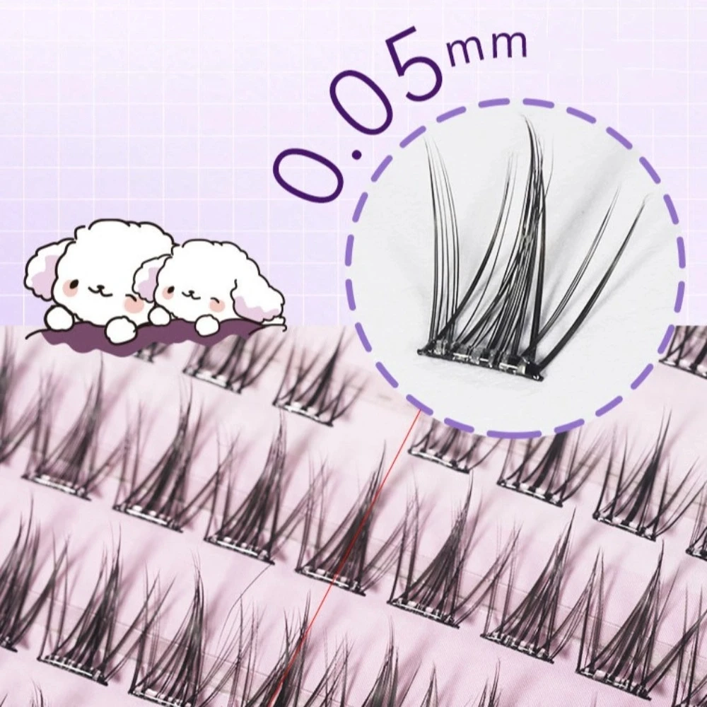 Segmentierte gemischte Einzelwimpern, große Kapazität, Sonnenblumen-Pfauenschwanz, C-Locken, falsche Wimpern, langlebig, 126 Stück