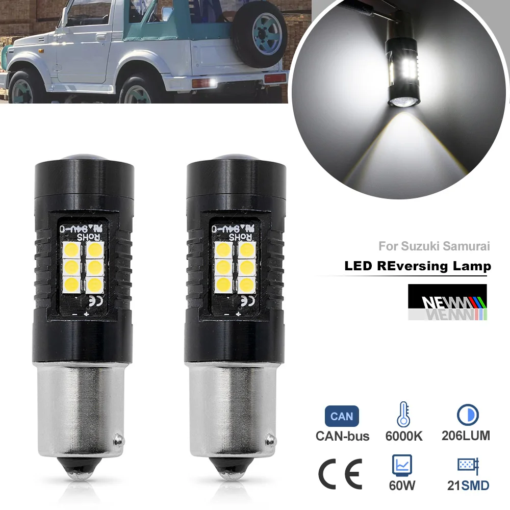 LED P21W BA15S 1156 Backup Reverse Light Bulb for Suzuki Samurai Closed SJ 2000 2001 2002 2003 2004 Tail Lamp JDM Reversing Lamp