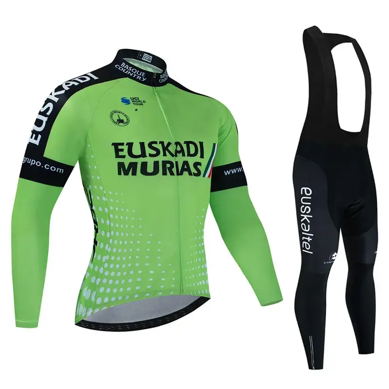 2025 EUSKADI Autumn Cycling Clothing Set Road Bike Clothes Long Sleeve Jersey MTB Uniform Bicycle Bib Pants Riding Sport Shirt