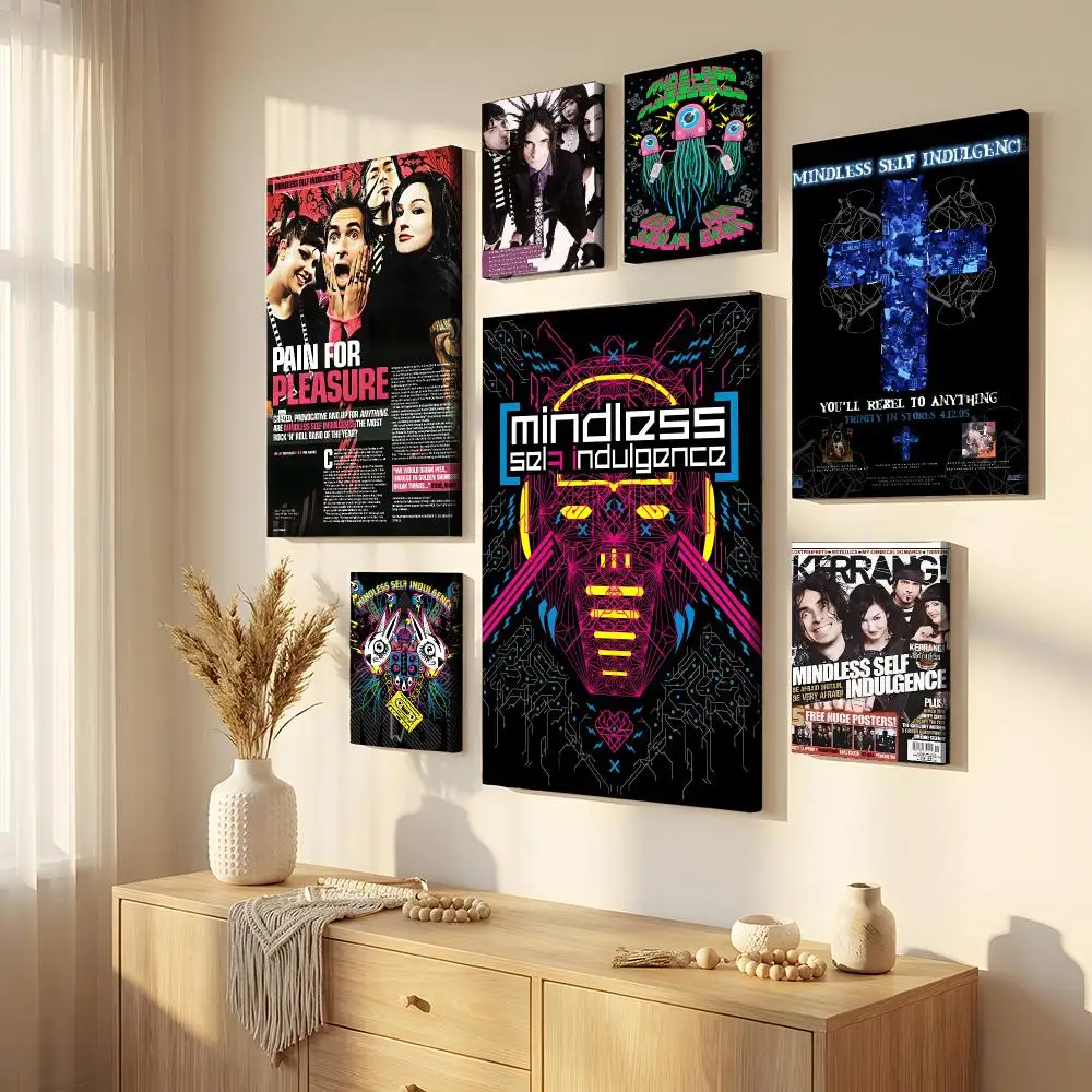 M-Mindless Self IndulgenceS Band Framed Wall Painting Framed Canvas Wall Art Waterproof Wall Decor For Living Room Bedroom