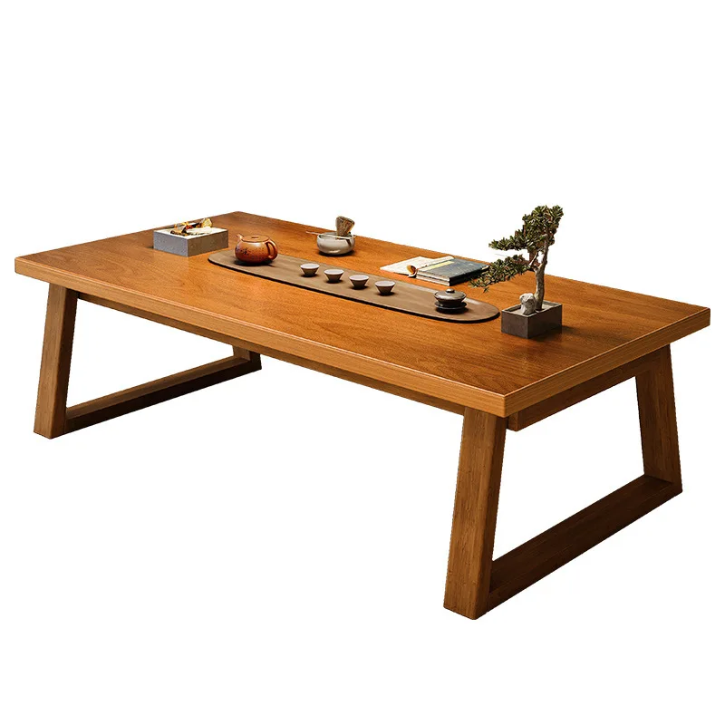 Solid wood tea table and chair combination, one table and five chairs, new Chinese-style home office