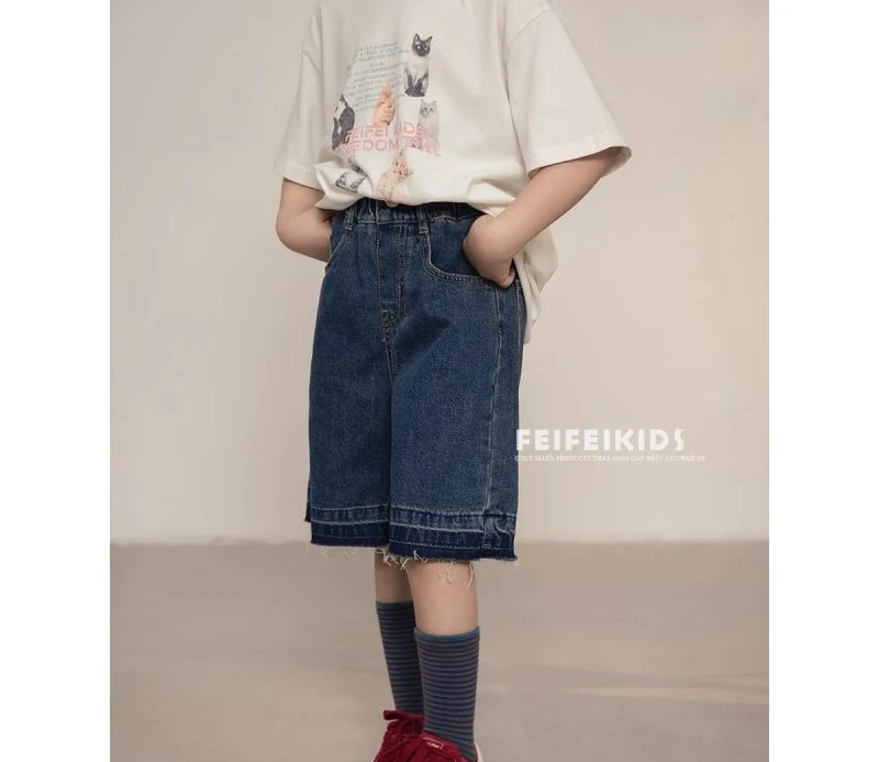 Girls Denim Five Point Pants 2026 Summer New Big Girls Loose Shorts Kids Middle School Student Casual Mid Length Pants