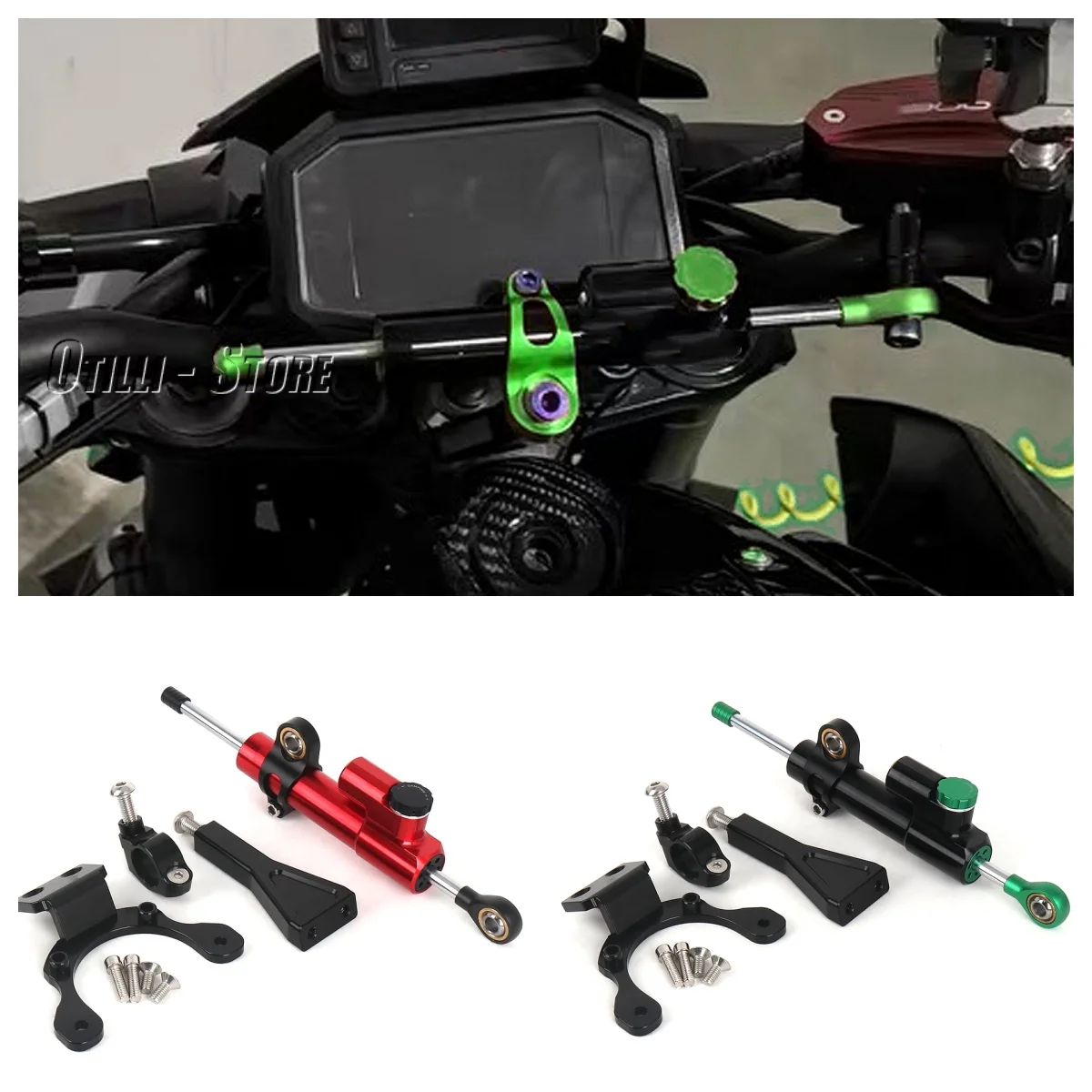 

Motorcycle Accessories Aluminum Damper For Kawasaki Z900 z900 Z 900 2020-2024 Adjustable Steering Stabilizer Bracket Mount Kit