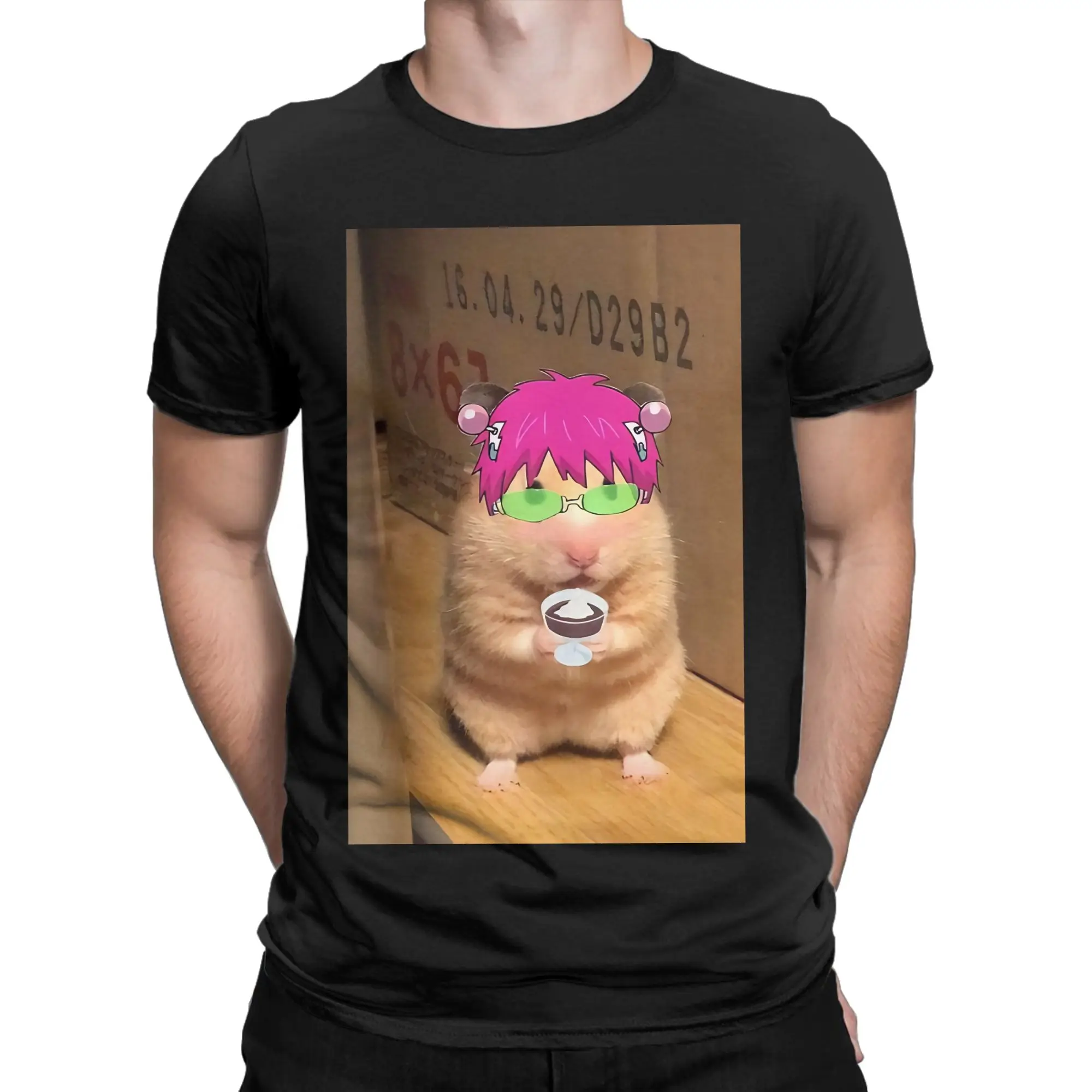 Hamster Classic Saiki Kusuo Funny Graphic 100% Cotton T-Shirt Tops Tees For Men
