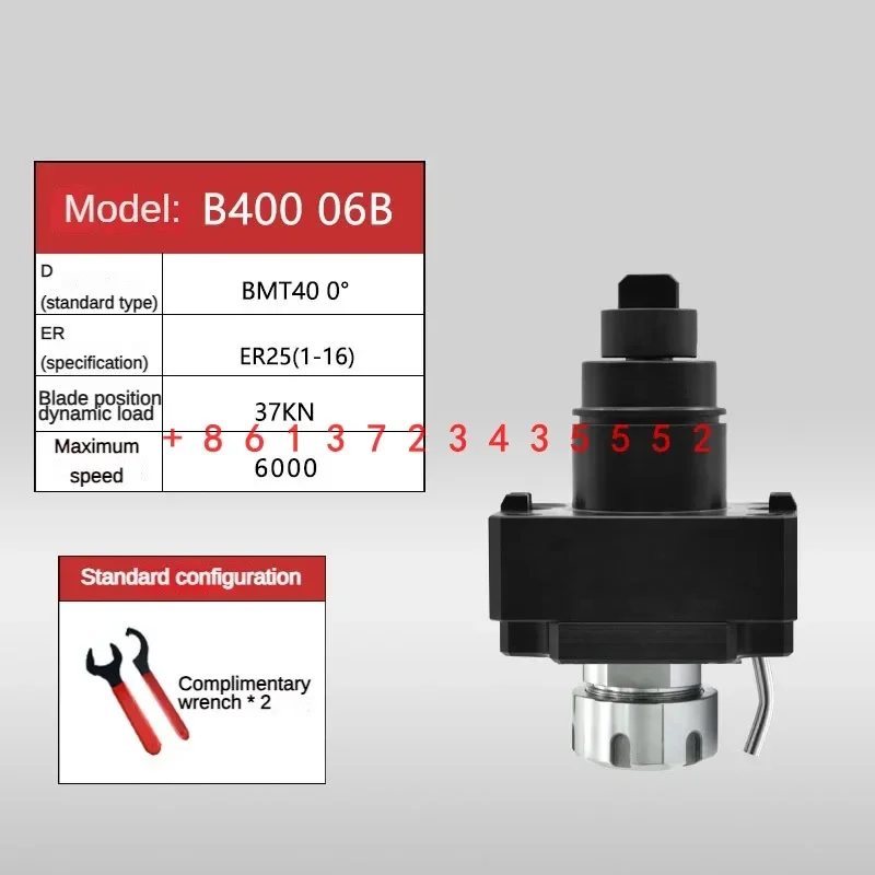 BMT40 45 55 0 °     حامل أدوات الطاقة للطحن الجانبي برأس الطاقة ER25 قفل داخلي/خارجي مركز مركب للطحن والطحن